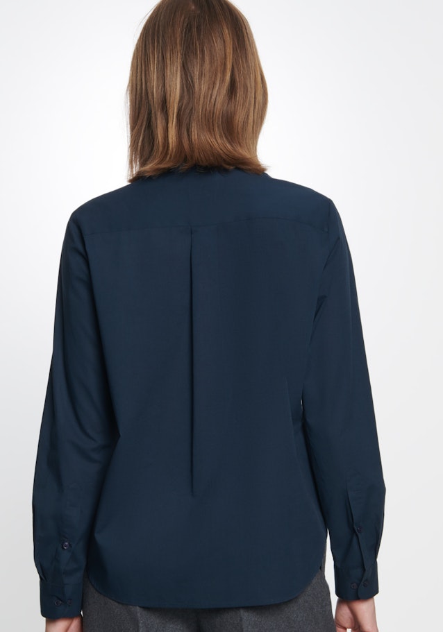 Long sleeve Voile Tie-Neck Blouse in Dark Blue |  Seidensticker Onlineshop