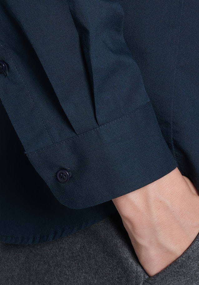 Long sleeve Voile Tie-Neck Blouse in Dark Blue |  Seidensticker Onlineshop