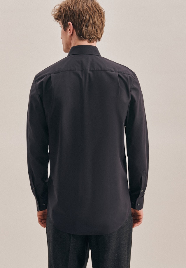 Non-iron Poplin Business Shirt in Regular with Kent-Collar in Black |  Seidensticker Onlineshop