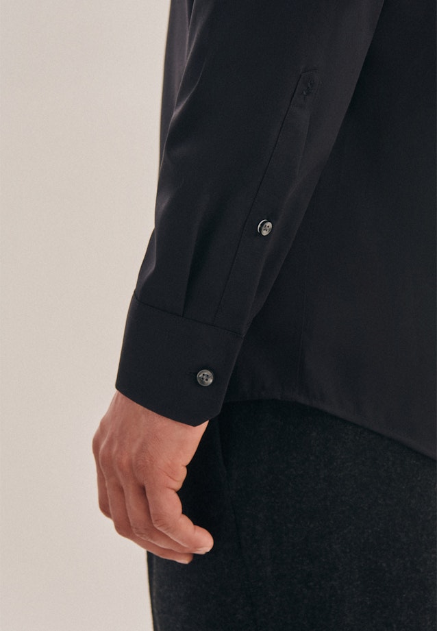 Non-iron Poplin Business Shirt in Regular with Kent-Collar in Black |  Seidensticker Onlineshop