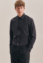 Chemise Business Regular Popeline Col Kent in Noir |  Seidensticker Onlineshop