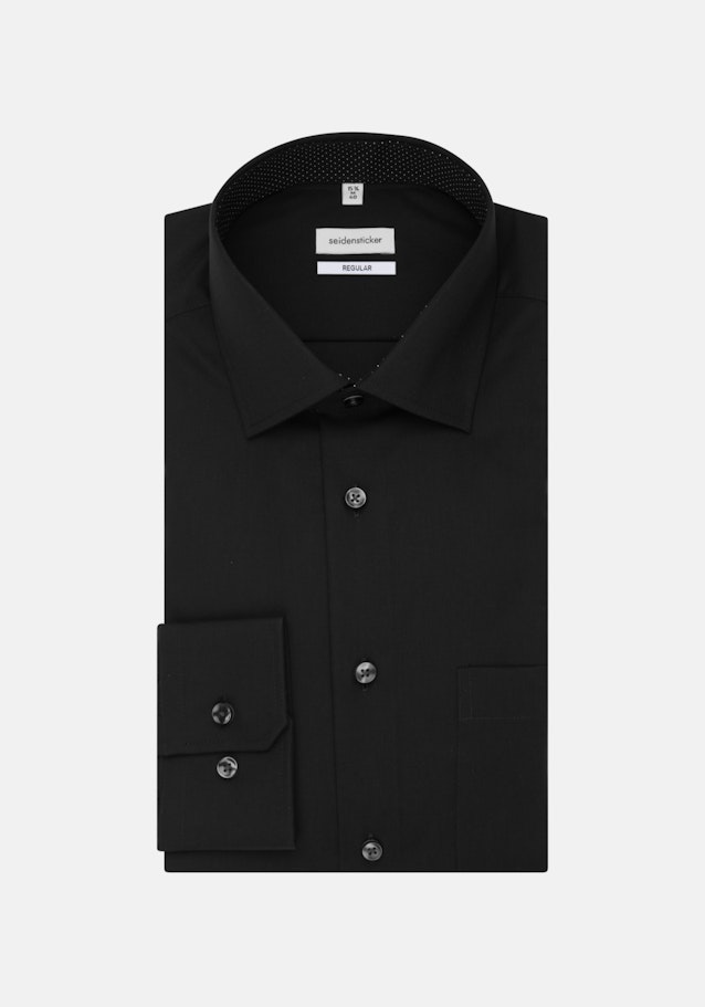 Non-iron Poplin Business Shirt in Regular with Kent-Collar in Black |  Seidensticker Onlineshop