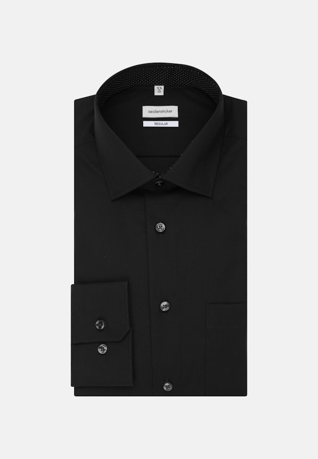 Non-iron Poplin Business Shirt in Regular with Kent-Collar in Black |  Seidensticker Onlineshop