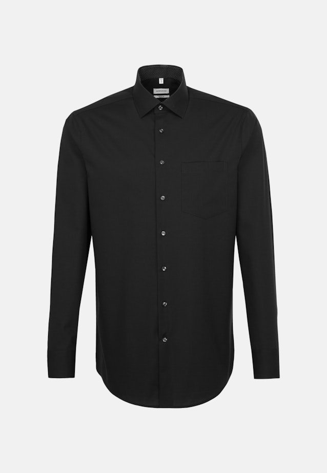 Non-iron Poplin Business Shirt in Regular with Kent-Collar in Black |  Seidensticker Onlineshop