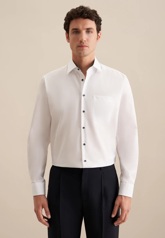 Seidensticker Shaped Fit Langarm Poplin Camicia Uomo