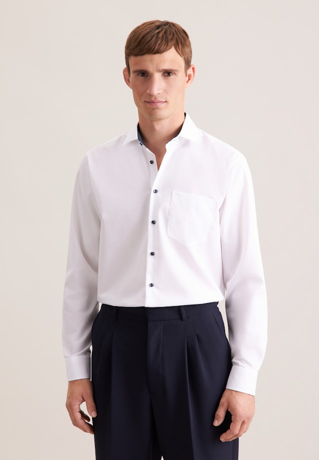 Regular Chemise d'affaires Uni in Blanc |  Seidensticker Onlineshop
