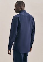 Non-iron Poplin Business Shirt in Regular with Kent-Collar in Dark Blue |  Seidensticker Onlineshop