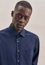 Non-iron Poplin Business Shirt in Regular with Kent-Collar in Dark Blue |  Seidensticker Onlineshop