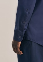 Non-iron Poplin Business Shirt in Regular with Kent-Collar in Dark Blue |  Seidensticker Onlineshop