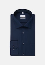 Non-iron Poplin Business Shirt in Regular with Kent-Collar in Dark Blue |  Seidensticker Onlineshop