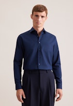 Regular Chemise d'affaires Uni in Bleu Foncé |  Seidensticker Onlineshop