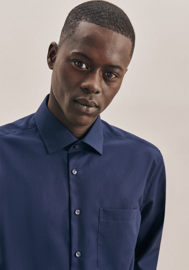 Regular Chemise d'affaires Uni in Bleu Foncé | Seidensticker Onlineshop