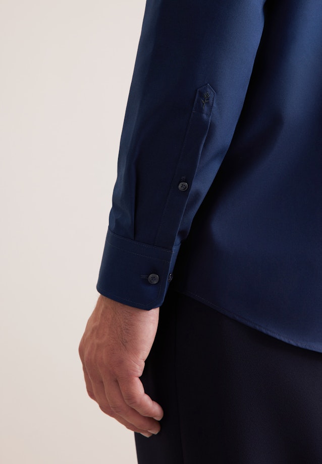Regular Chemise d'affaires Uni in Bleu Foncé |  Seidensticker Onlineshop
