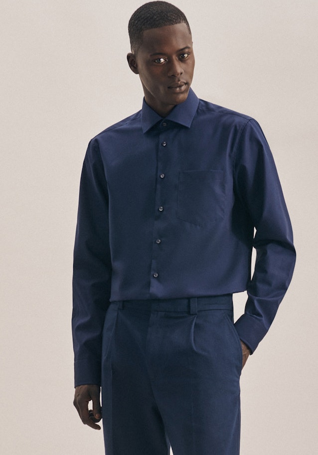 Regular Chemise d'affaires Uni in Bleu Foncé | Seidensticker Onlineshop