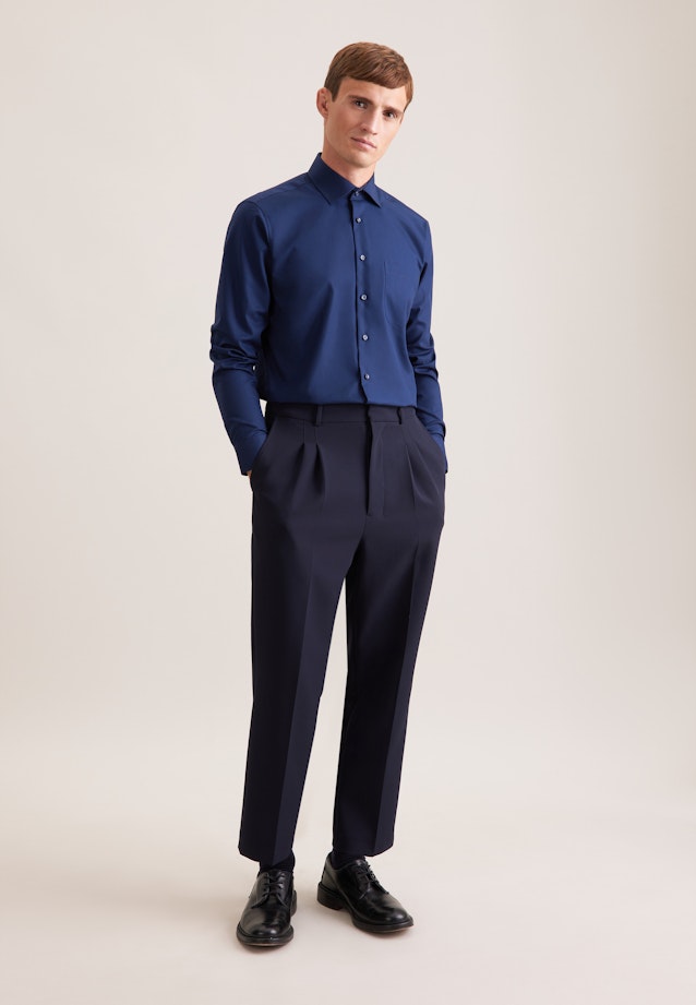 Regular Chemise d'affaires Uni in Bleu Foncé |  Seidensticker Onlineshop