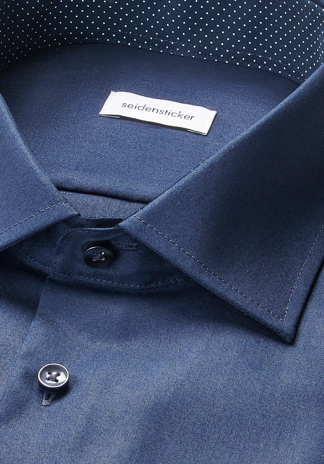 Regular Chemise d'affaires Uni dans Bleu Foncé | Boutique en ligne Seidensticker