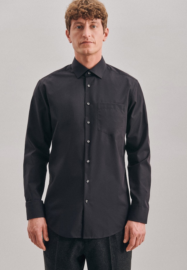 Regular Chemise d'affaires Uni in Noir |  Seidensticker Onlineshop