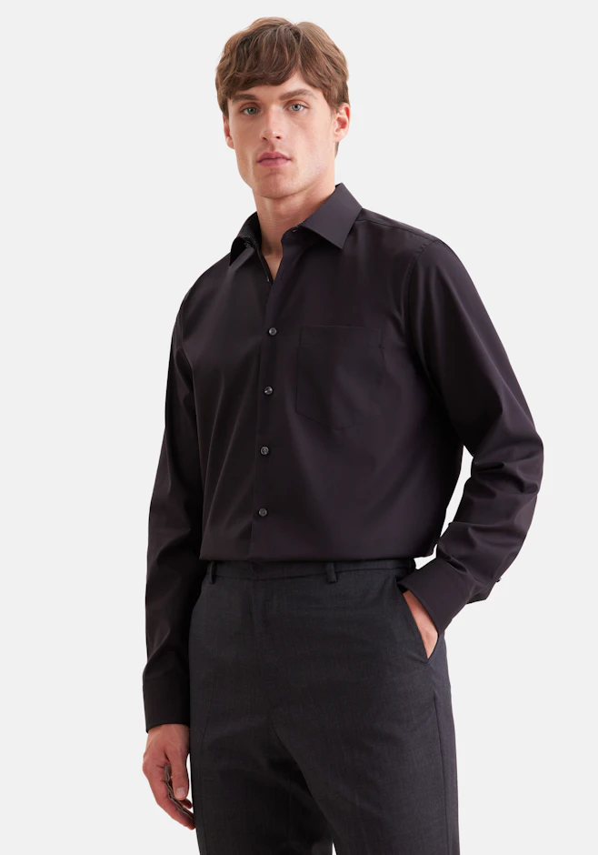 Regular Business Hemd Uni in Schwarz | Seidensticker Onlineshop