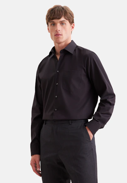 Regular Business shirt Uni in Black |  Seidensticker Onlineshop