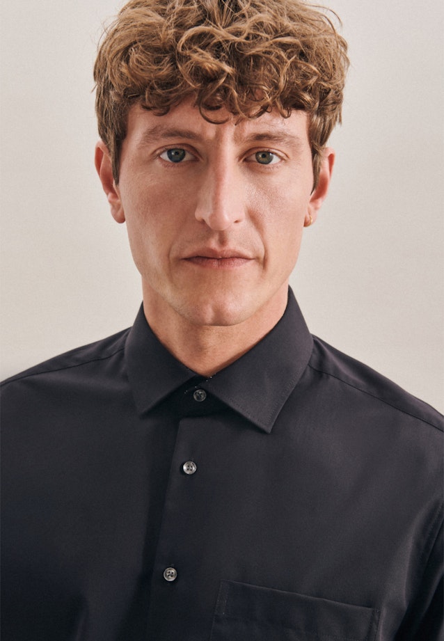 Regular Business Hemd Uni in Schwarz |  Seidensticker Onlineshop