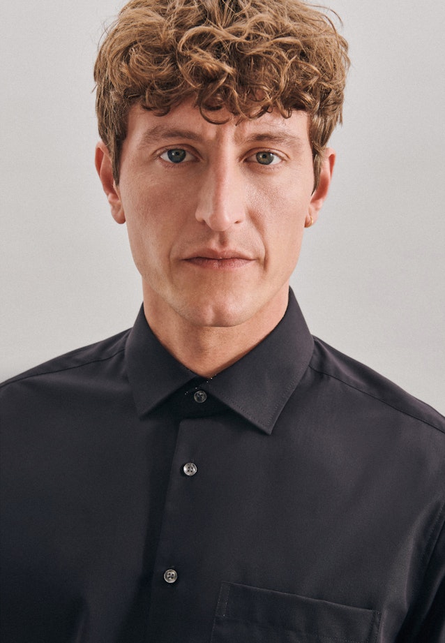 Regular Chemise d'affaires Uni in Noir |  Seidensticker Onlineshop