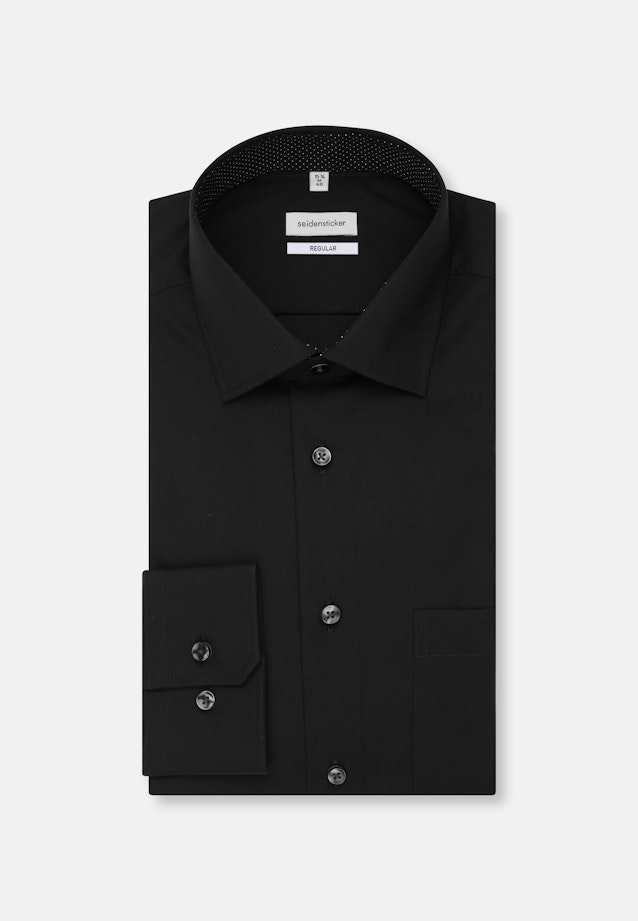 Regular Business Hemd Uni in Schwarz |  Seidensticker Onlineshop