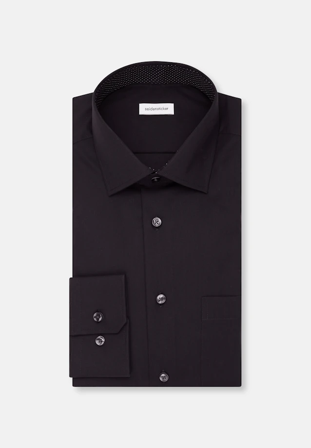 Regular Business shirt Uni in Black |  Seidensticker Onlineshop