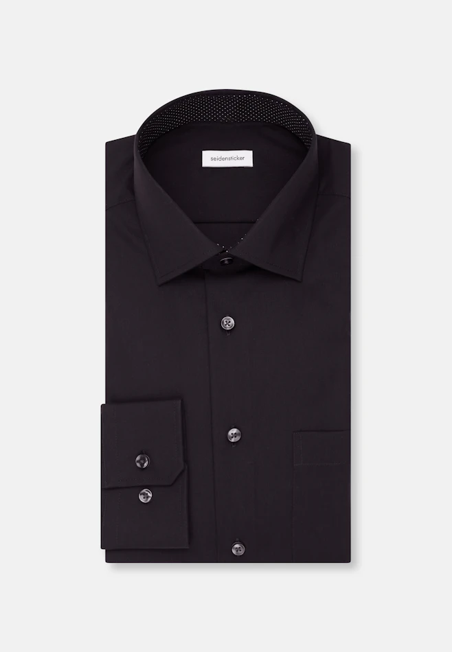 Regular Business shirt Uni in Black | Seidensticker online shop