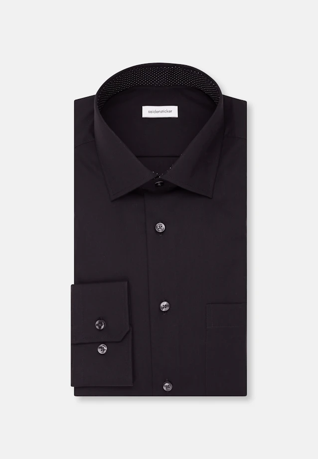 Regular Business shirt Uni in Black |  Seidensticker Onlineshop