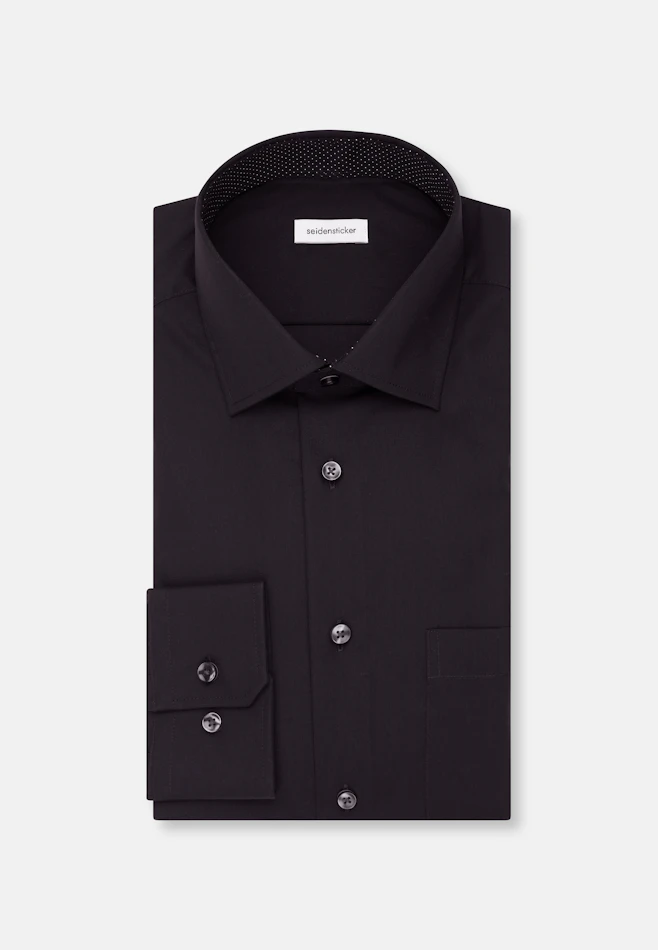 Regular Business shirt Uni in Black | Seidensticker online shop