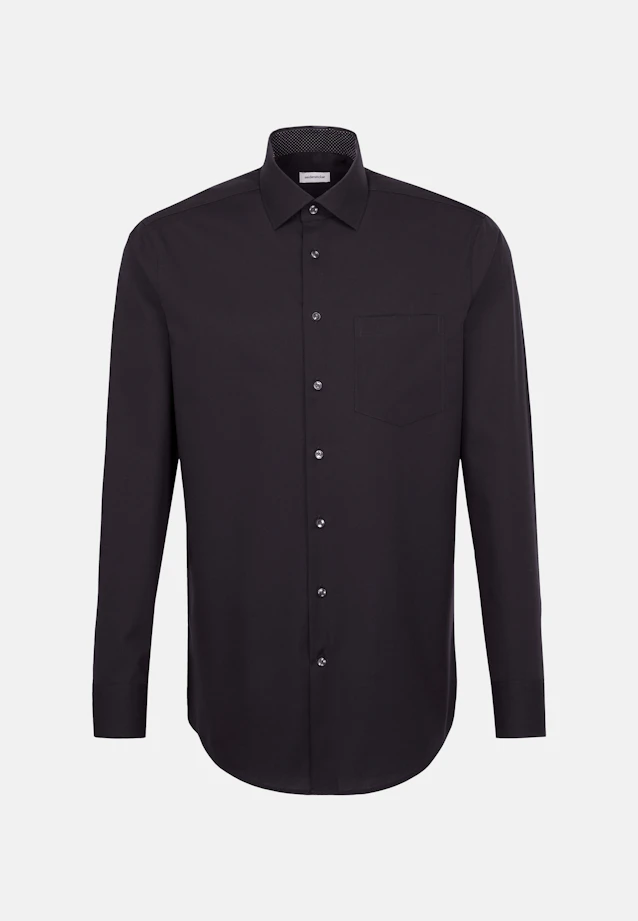 Regular Business shirt Uni in Black |  Seidensticker Onlineshop