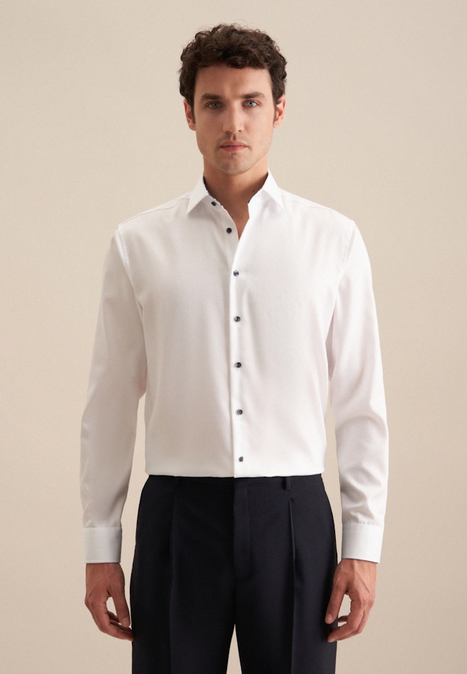 Bügelfreies Popeline Business Hemd in Regular mit Kentkragen in Weiß | Seidensticker Onlineshop