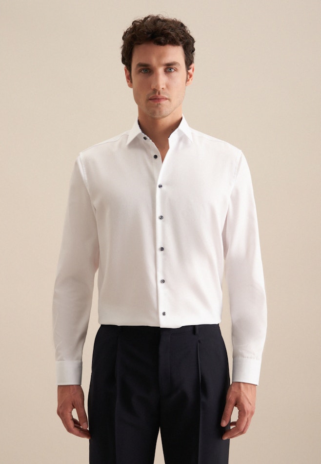 Chemise Business Regular Popeline Col Kent dans Blanc | Boutique en ligne Seidensticker