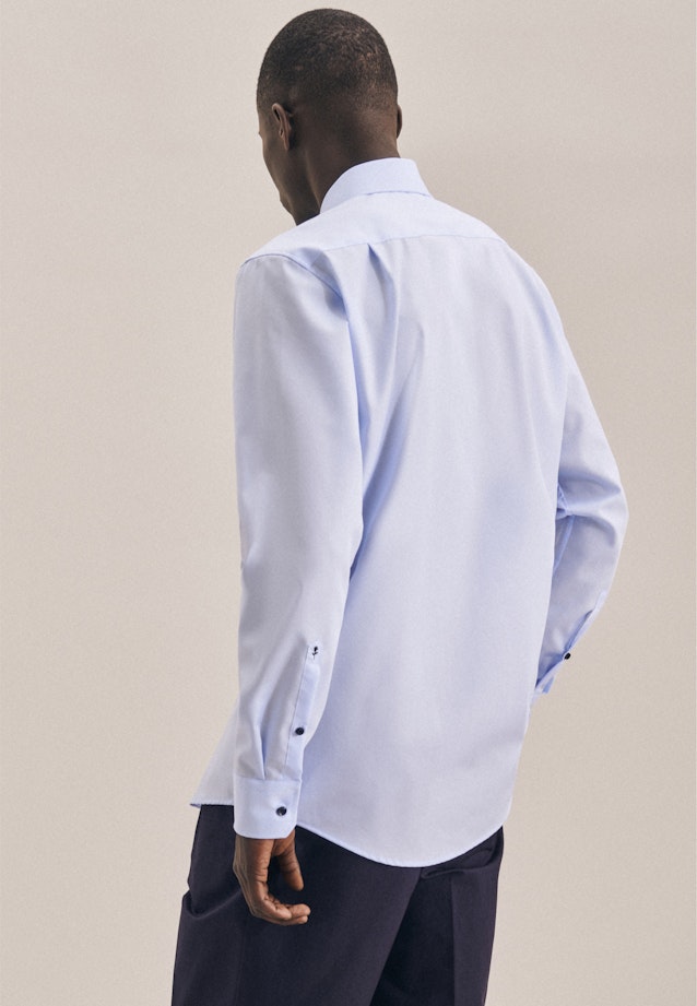 Non-iron Poplin Business Shirt in Regular with Kent-Collar in Medium blue | Seidensticker Onlineshop