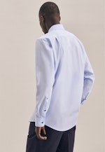 Non-iron Poplin Business Shirt in Regular with Kent-Collar in Medium blue |  Seidensticker Onlineshop