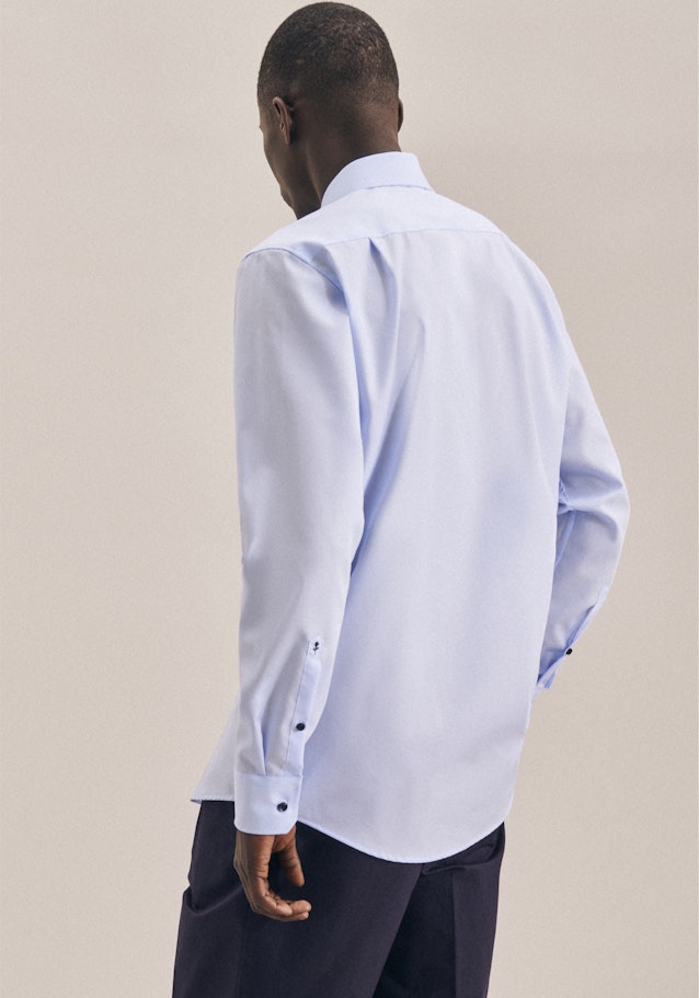 Non-iron Poplin Business Shirt in Regular with Kent-Collar in Medium blue |  Seidensticker Onlineshop