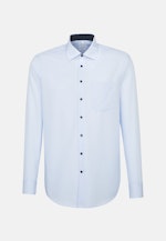 Non-iron Poplin Business Shirt in Regular with Kent-Collar in Medium blue |  Seidensticker Onlineshop