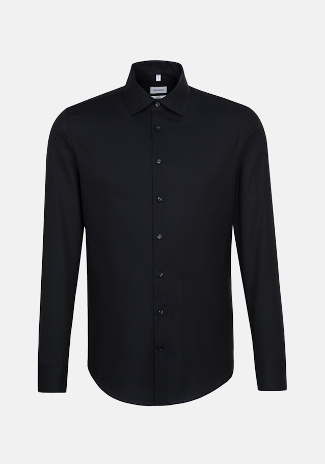 Non-iron Structure Business Shirt in Shaped with Kent-Collar in Dark Blue |  Seidensticker Onlineshop