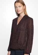 Regular fit Wickelbluse Druck in Dunkelblau |  Seidensticker Onlineshop