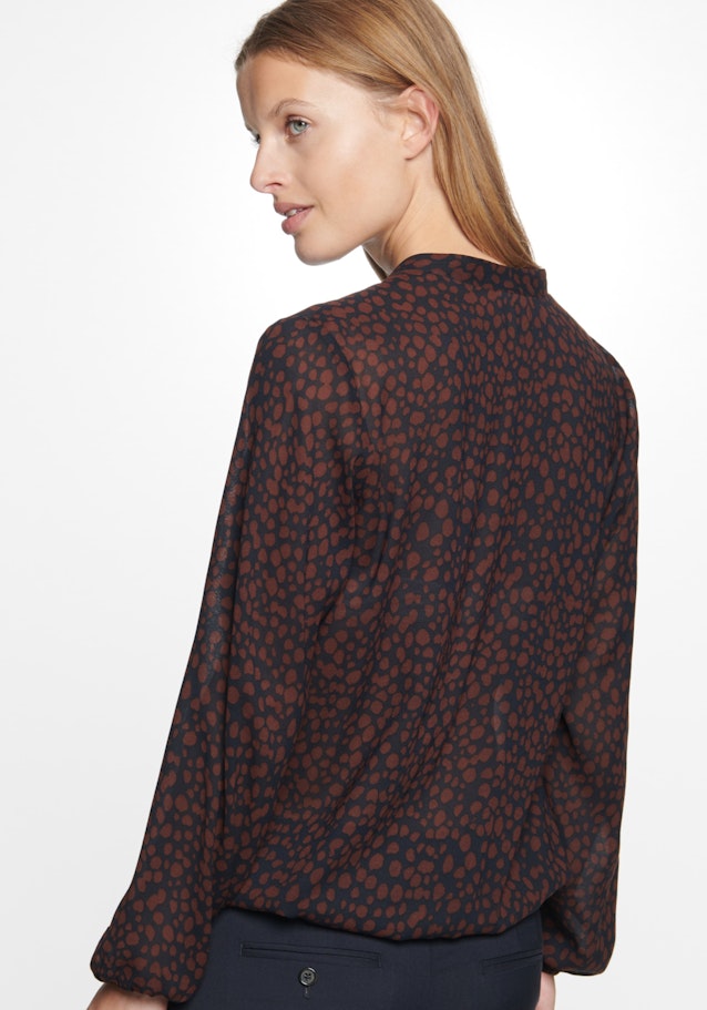 Regular fit Wickelbluse Druck in Dunkelblau | Seidensticker Onlineshop