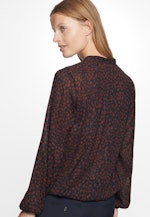 Regular fit Wickelbluse Druck in Dunkelblau |  Seidensticker Onlineshop