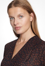 Regular fit Wickelbluse Druck in Dunkelblau |  Seidensticker Onlineshop