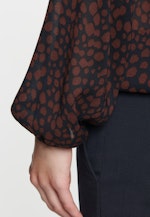 Regular fit Wickelbluse Druck in Dunkelblau |  Seidensticker Onlineshop
