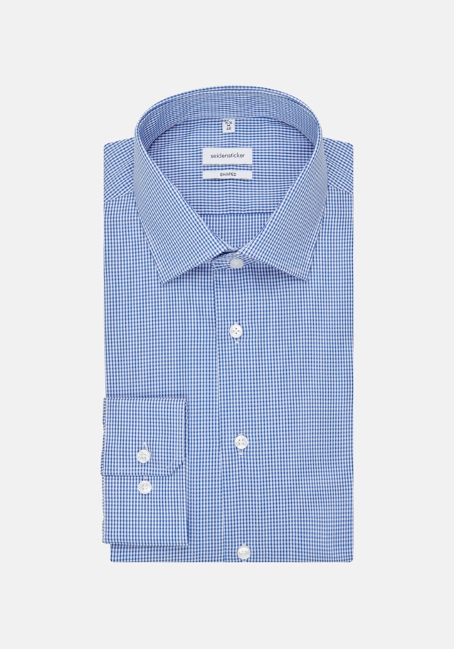Non-iron Popeline Business overhemd in Shaped with Kentkraag in Middelmatig blauw |  Seidensticker Onlineshop
