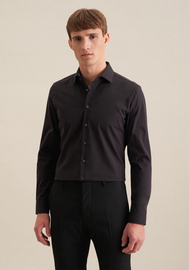 X-Slim Business Hemd Uni in Schwarz | Seidensticker Onlineshop