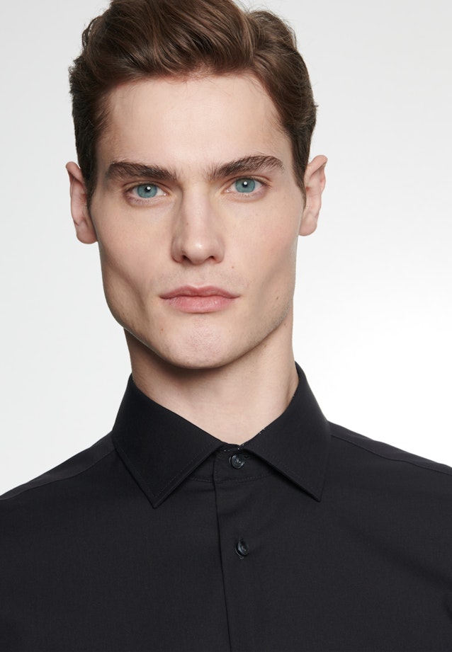 Non-iron Poplin Business Shirt in X-Slim with Kent-Collar in Black |  Seidensticker Onlineshop