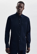 Non-iron Poplin Business Shirt in X-Slim with Kent-Collar in Dark Blue |  Seidensticker Onlineshop