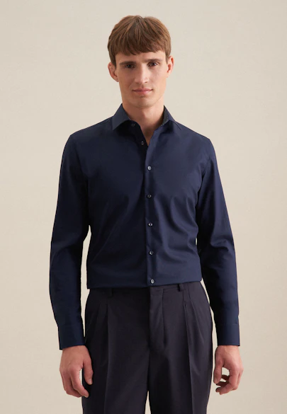 X-Slim Business shirt Uni in Dark Blue |  Seidensticker Onlineshop