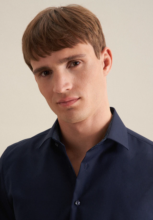 X-Slim Business shirt Uni in Dark Blue |  Seidensticker Onlineshop