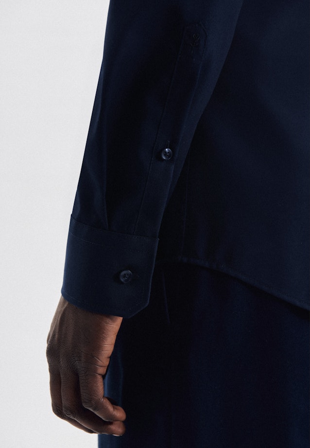 Non-iron Poplin Business Shirt in X-Slim with Kent-Collar in Dark Blue |  Seidensticker Onlineshop